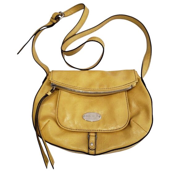 Nine West Handbags - Nine West Woman's Yellow Faux Leather Crossbody Purse
